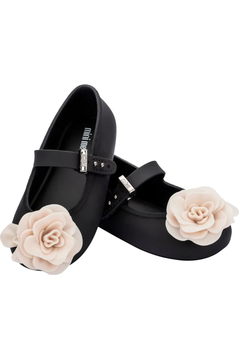 Детские балетки с цветочным аппликацией Soft Ballerina Mini Melissa, черный — фото 4