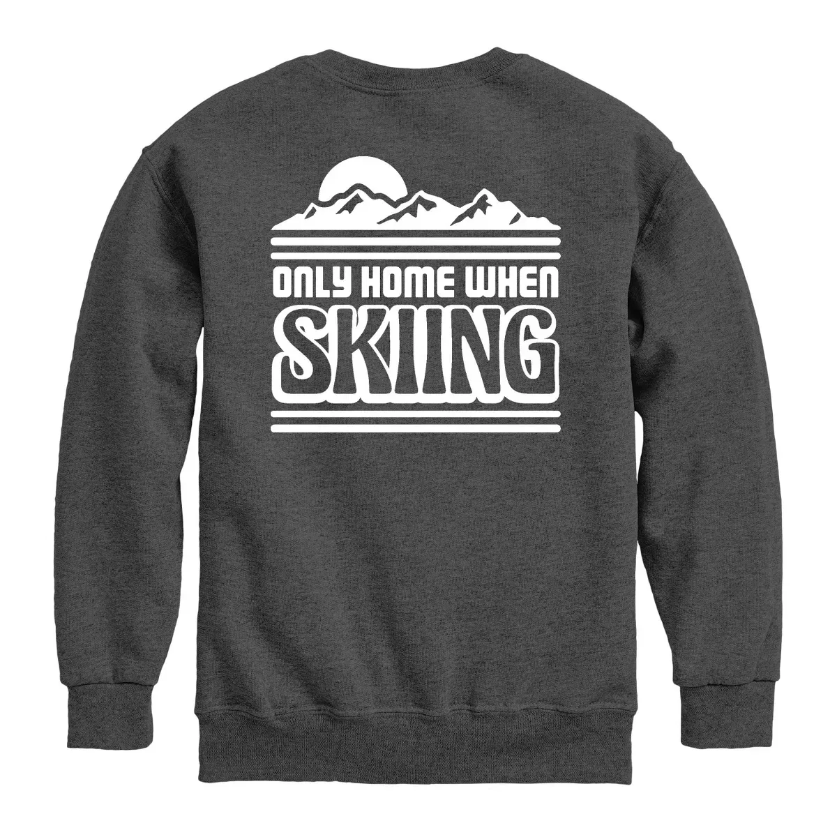 Детский свитшот с принтом Home Skiing Instant Message, Heather Charcoal