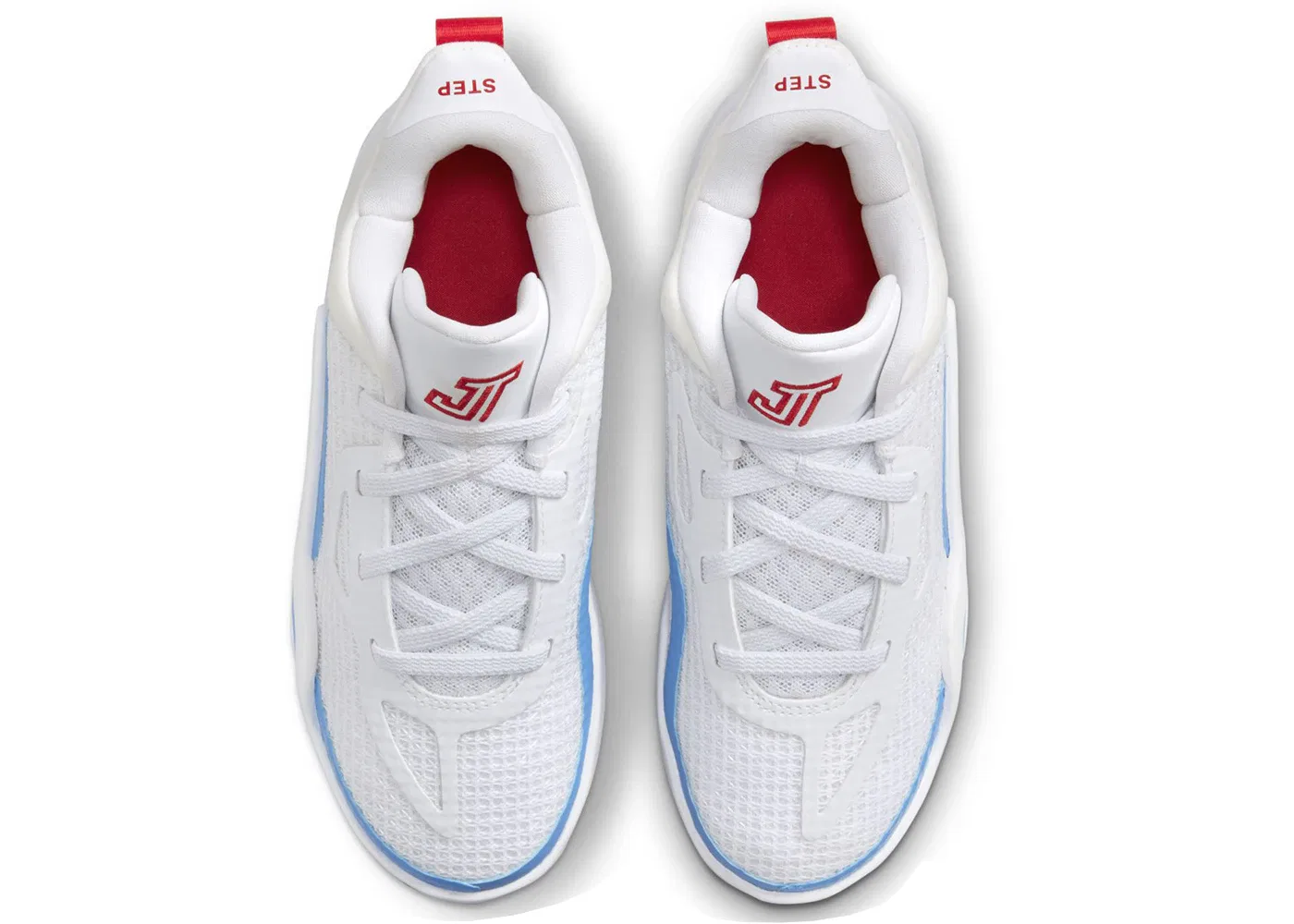 Детские кроссовки для мальчиков с высокой производительностью Jordan Tatum 1 Jordan, White/University Red/University Blue/University Gold — фото 2