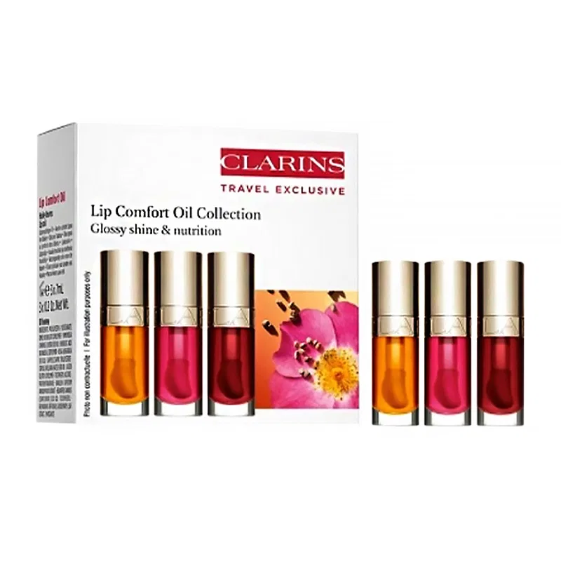Женский набор блесков для губ CLARINS Lip Oil Three Piece Set, Clear Complexion Hydrating, 7 мл*3