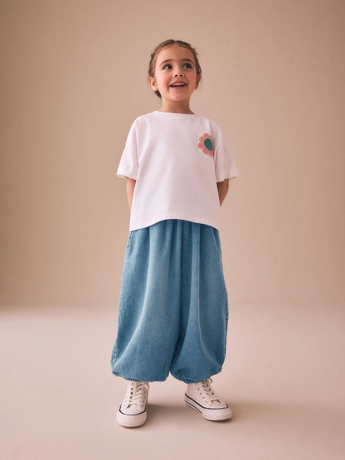 Джинсы с манжетами Mid Blue Cuffed Jeans Next, голубой