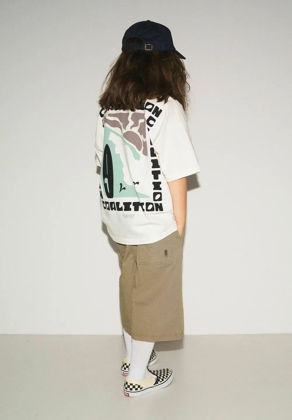 Cltn k check - print t-shirt Diverse, Off White — фото 2