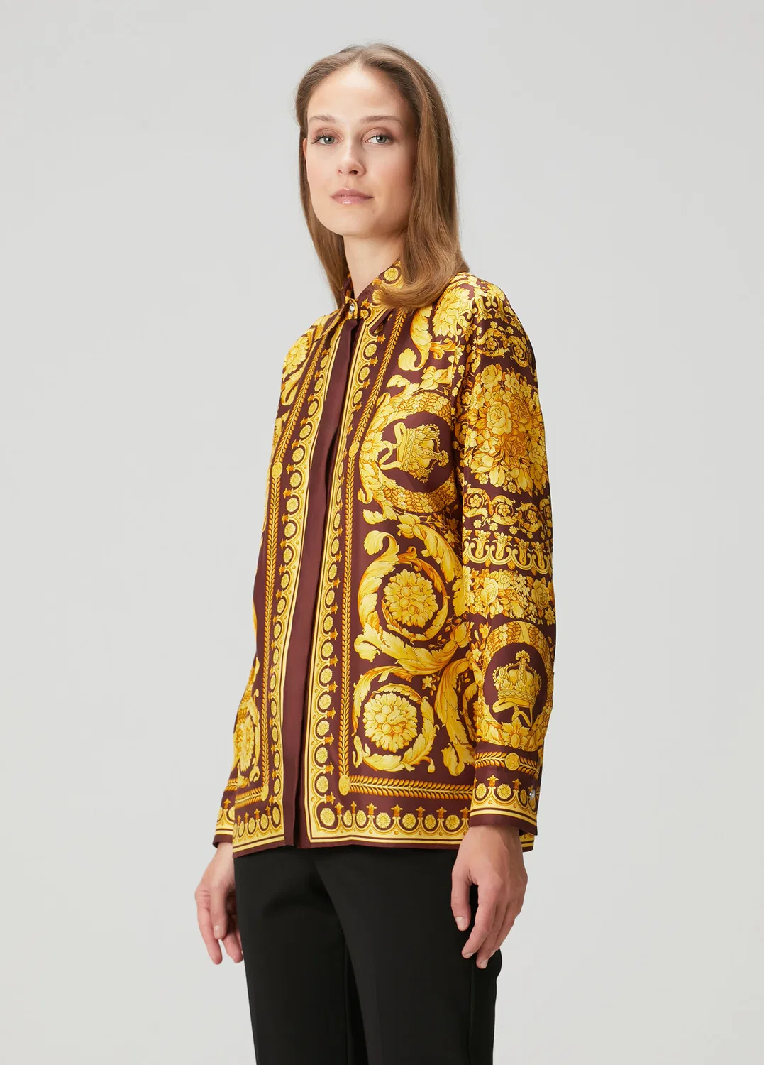 Блузка Versace, бордо с золотом — фото 3