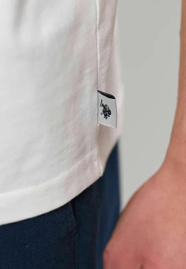 Футболка хлопковая basic t-shirt U.S. Polo Assn., белый — фото 4