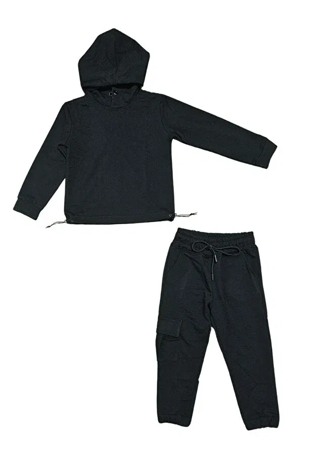 Детский спортивный костюм для девочек с капюшоном Mnk Baby&Kids, Black