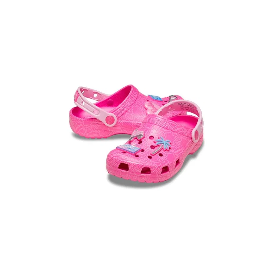 Детский спортивный сланец с принтом Mattel Pink Barbie Cls Clg K Çocuk Terliği, Crocs, Разноцветный — фото 3