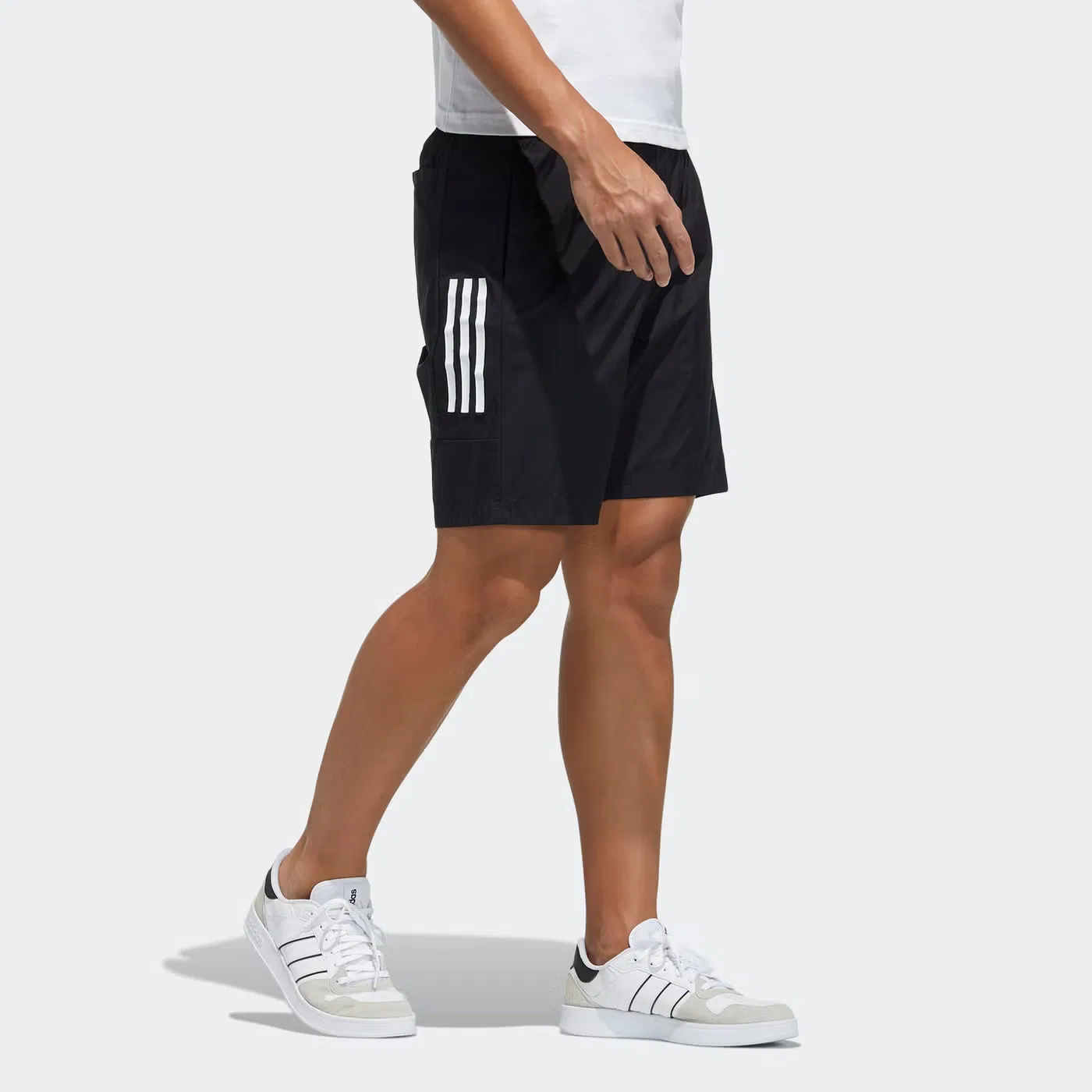 Шорты спортивные тканые Adidas, черный — фото 4