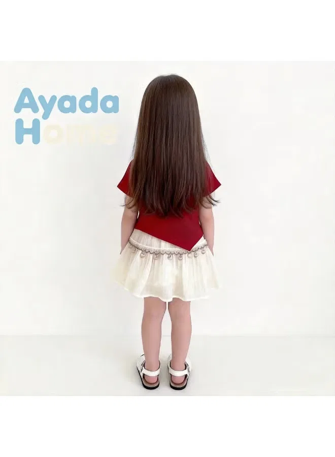 Комплект детский с коротким рукавом и бантом Ayada Home, золотистый — фото 2