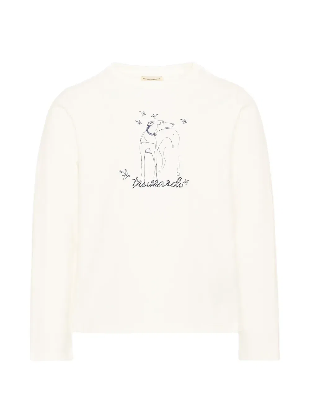 Футболка с длинными рукавами и логотипом Trussardi Junior, бежевый