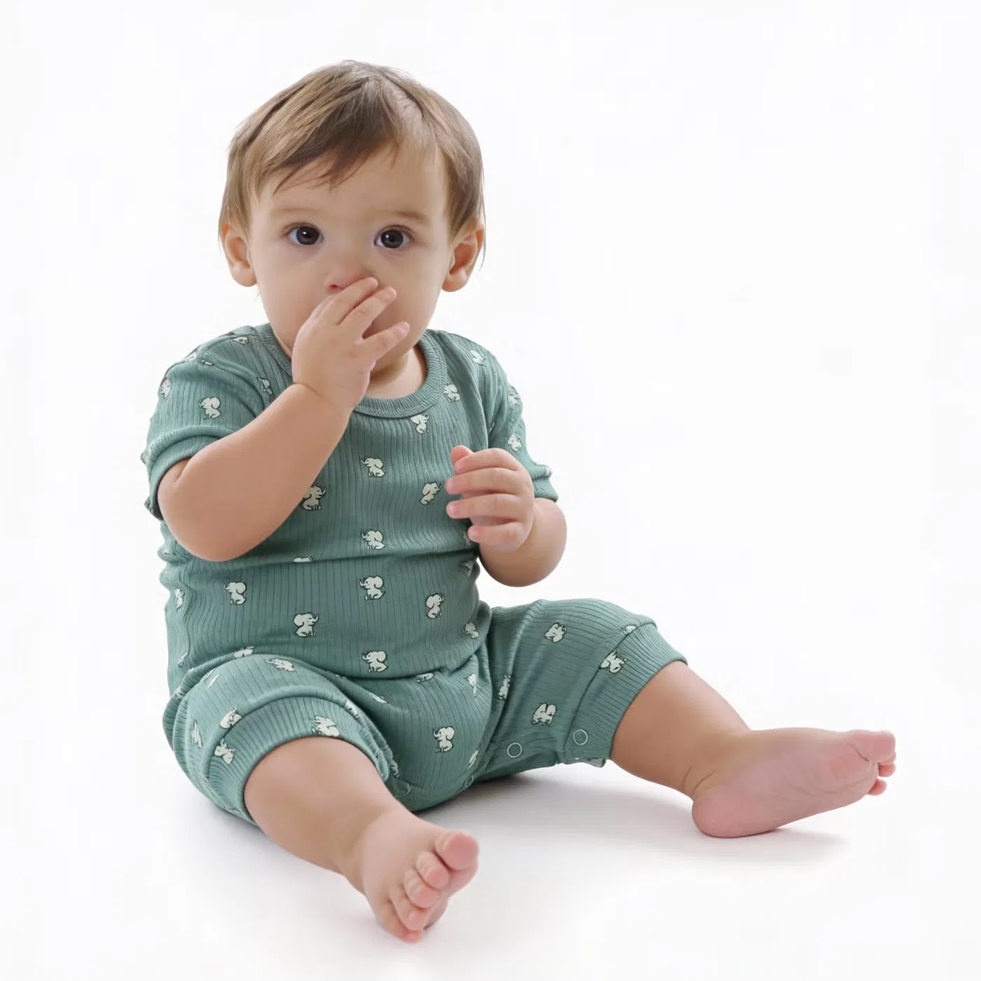 Babies Basic Боди-комбинезон с коротким рукавом, зеленый