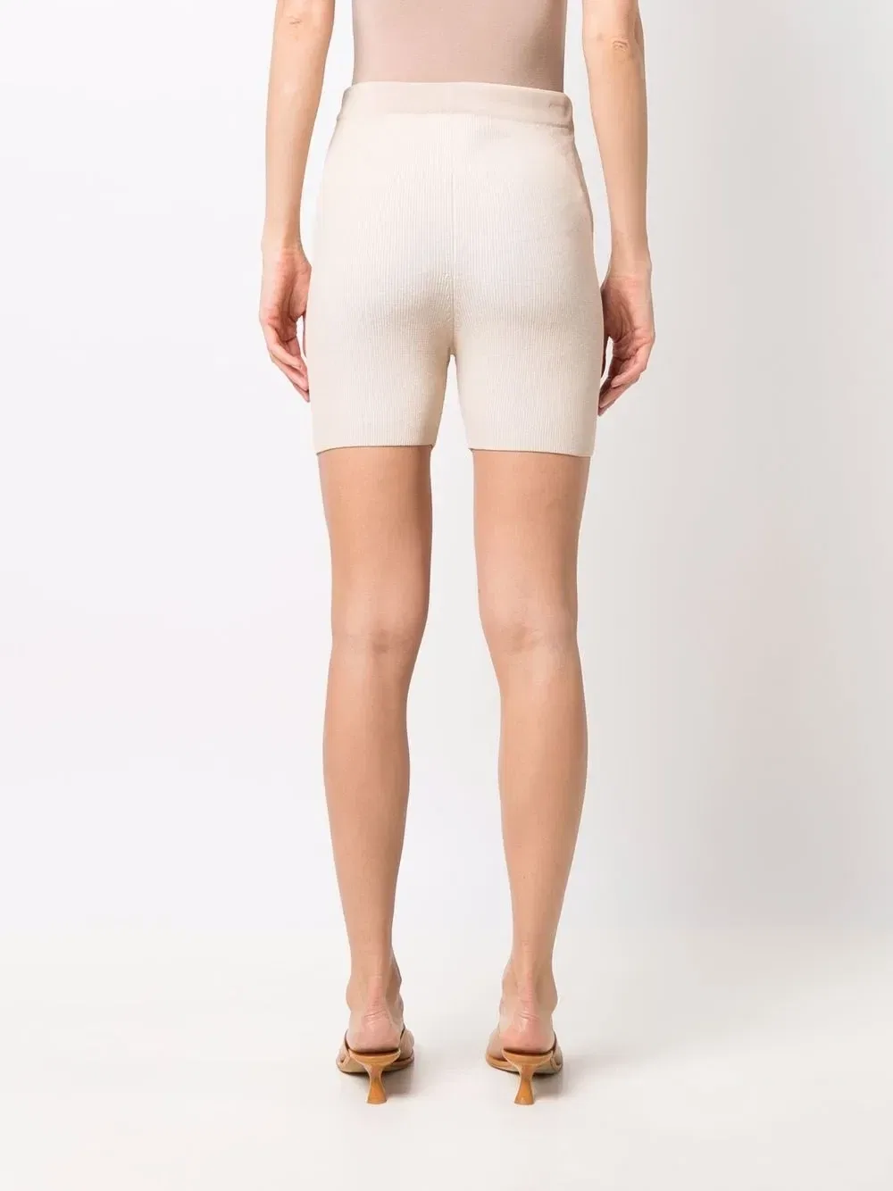 Облегающие шорты Le Short Arancia в рубчик Jacquemus, бежевый — фото 4