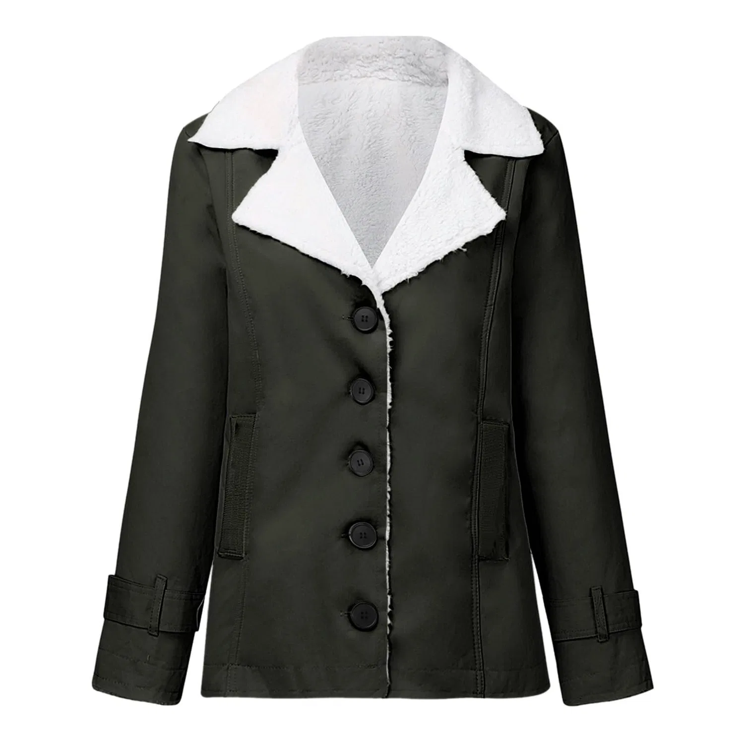 Женская тёплая куртка с капюшоном из флиса, Grigio Scuro — фото 4