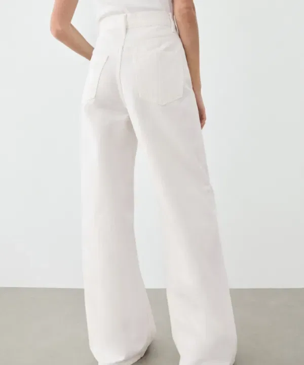 Джинсы с высокой посадкой и широкими штанинами, Massimo Dutti — фото 4