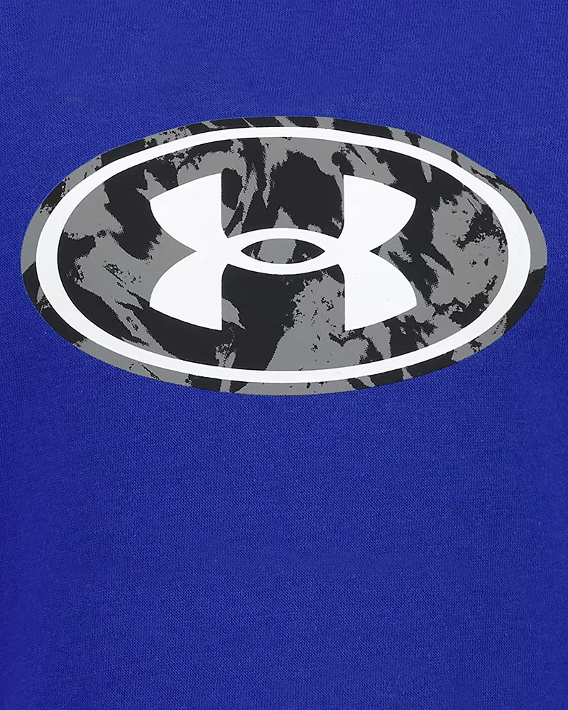 Худи утепленное флисовое для мальчиков UA Rival Print Fill UnderArmour, Team Royal/White — фото 2