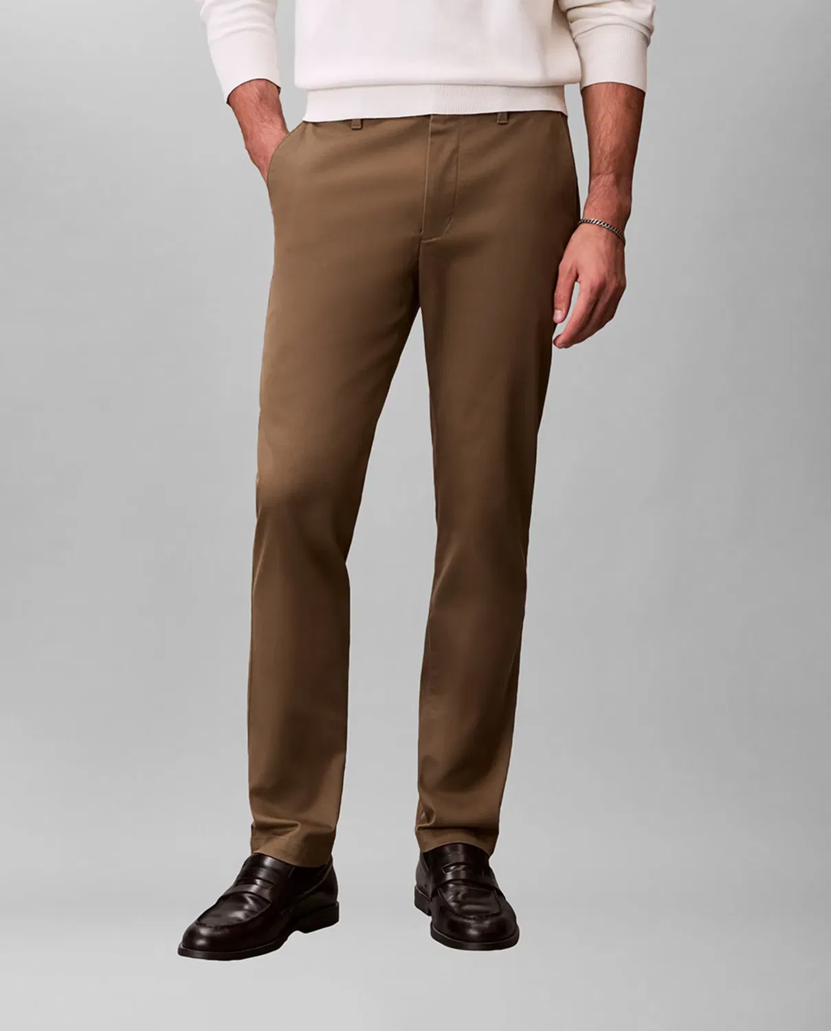 Мужские брюки чинос из стрейч-хлопка Calvin Klein, Verde Militar — фото 2