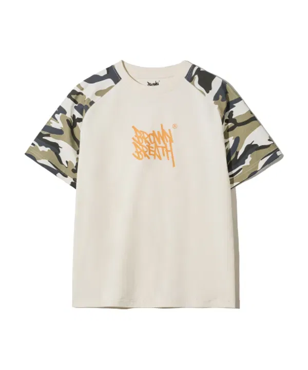 Футболка с камуфляжным принтом Kids Camo Tag Tee, Brown Breath Kids, кремовый — фото 2