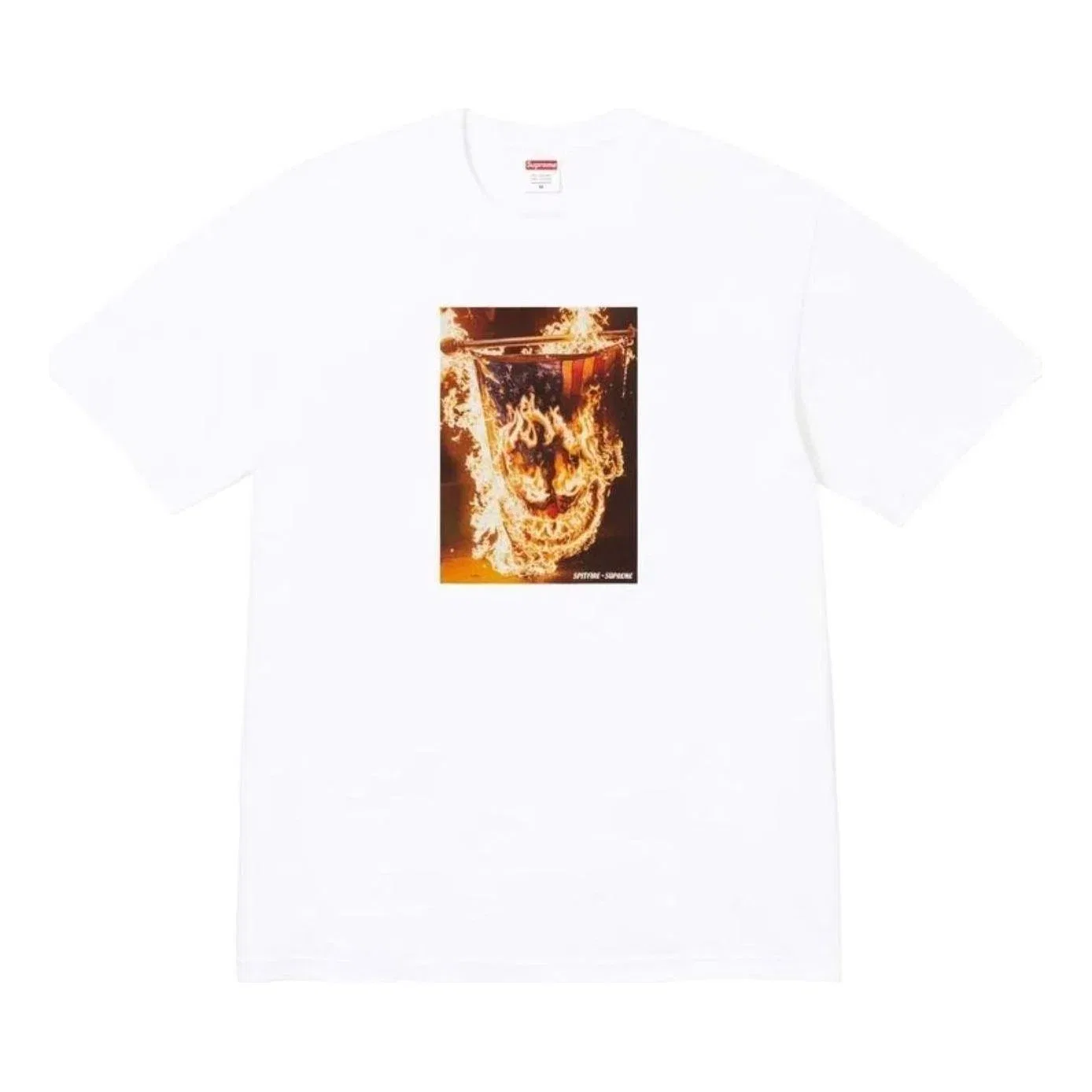 Мужская футболка с принтом Supreme x Spitfire SS26 Flag T-Shirt, белый