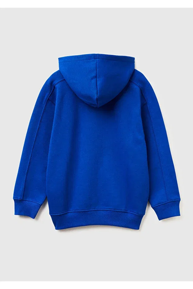 Детское худи с принтом для мальчиков United Colors Of Benetton, Saks Blue — фото 2