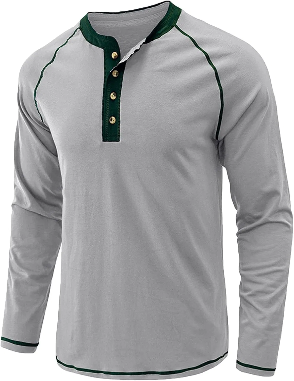 Мужская легкая толстовка с четвертью пуговиц, Slim Fit, Gray