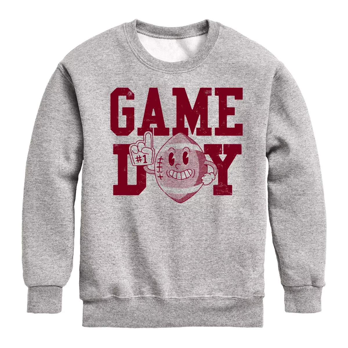 Детский свитшот для мальчиков с принтом Game Day Football Instant Message, Athletic Heather