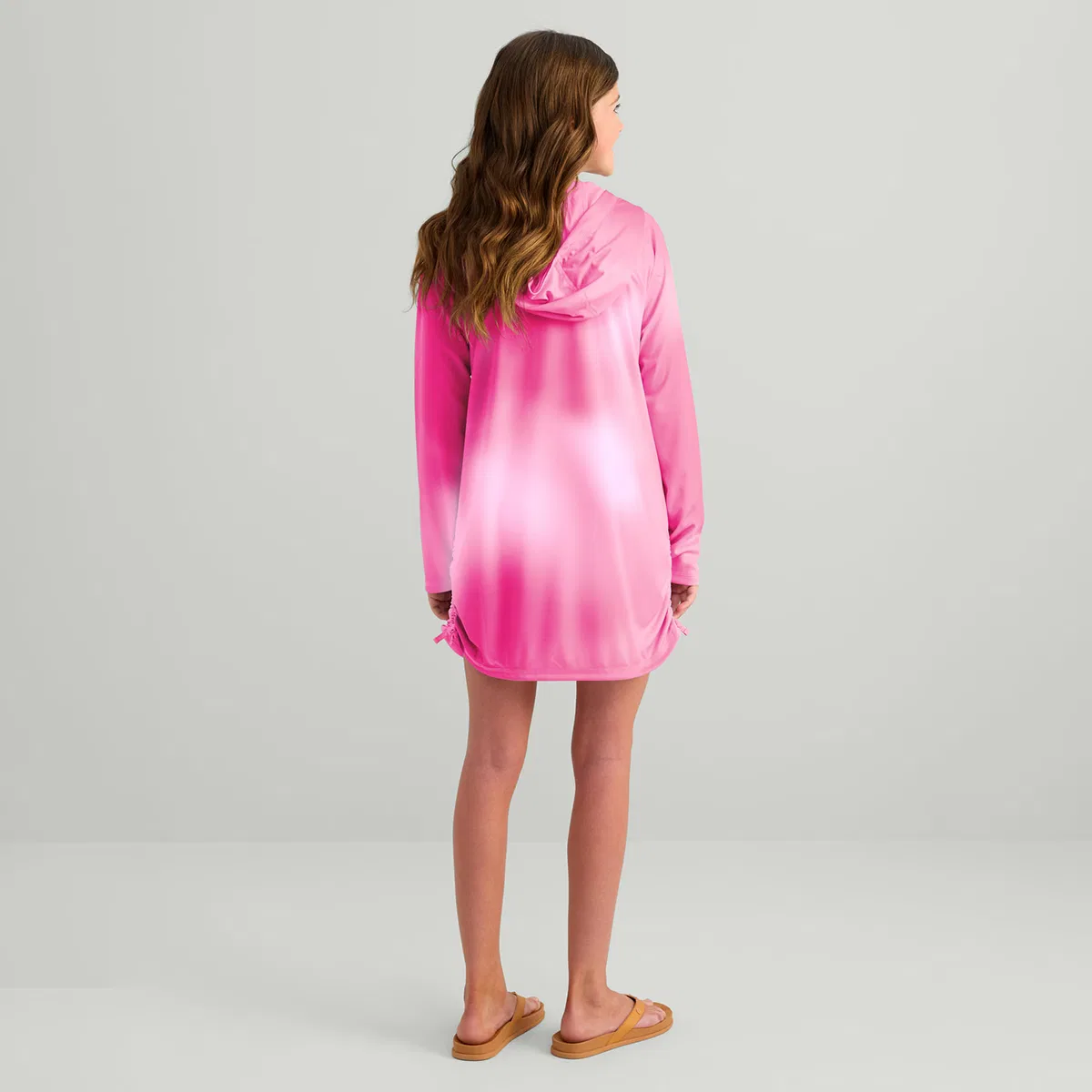 Детское платье для девочек с принтом Pursuit Print Cover-Up Dress Huk, Oleander — фото 2