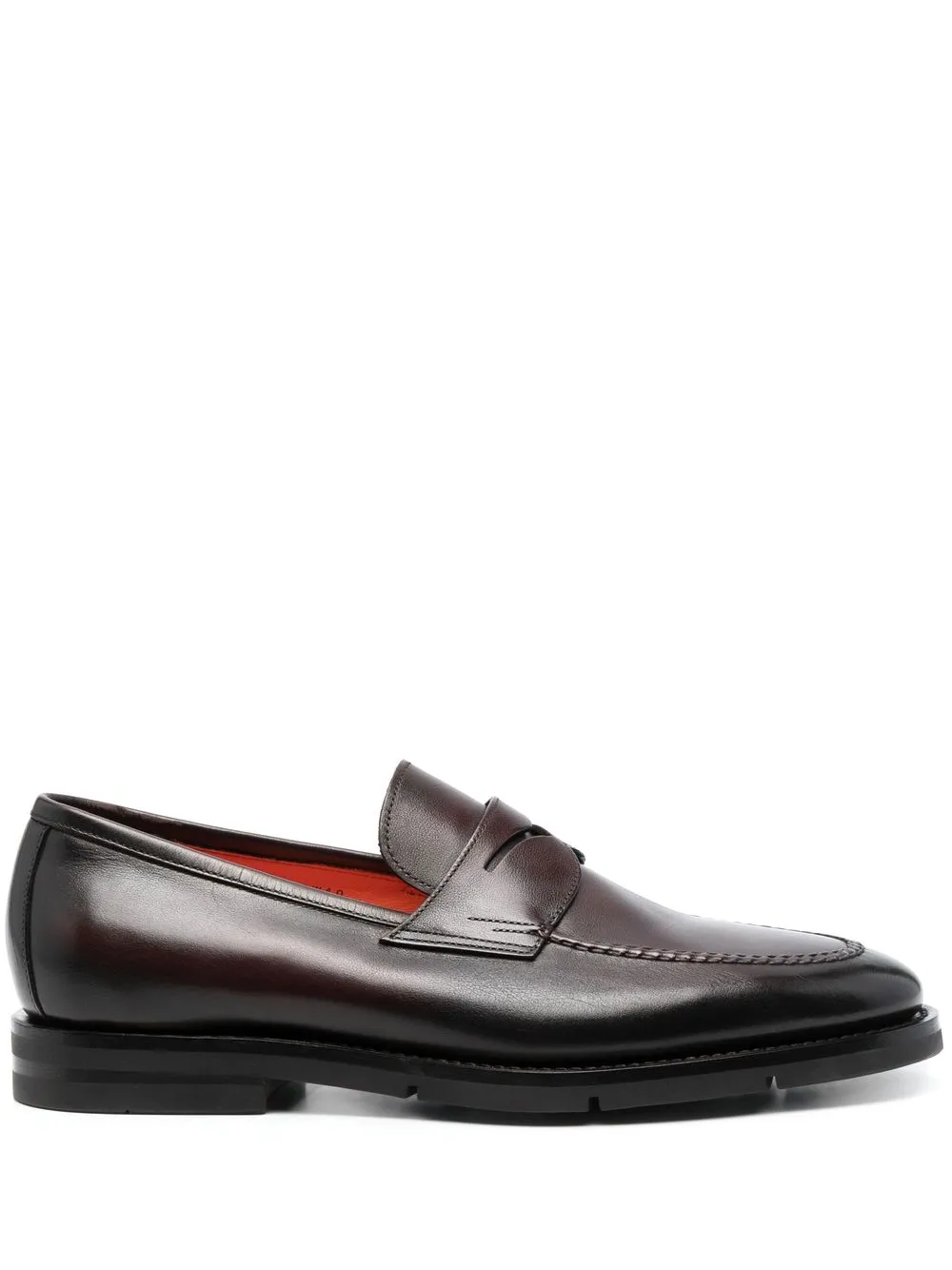 

Пенни-лоферы с миндалевидным носком Santoni, красный