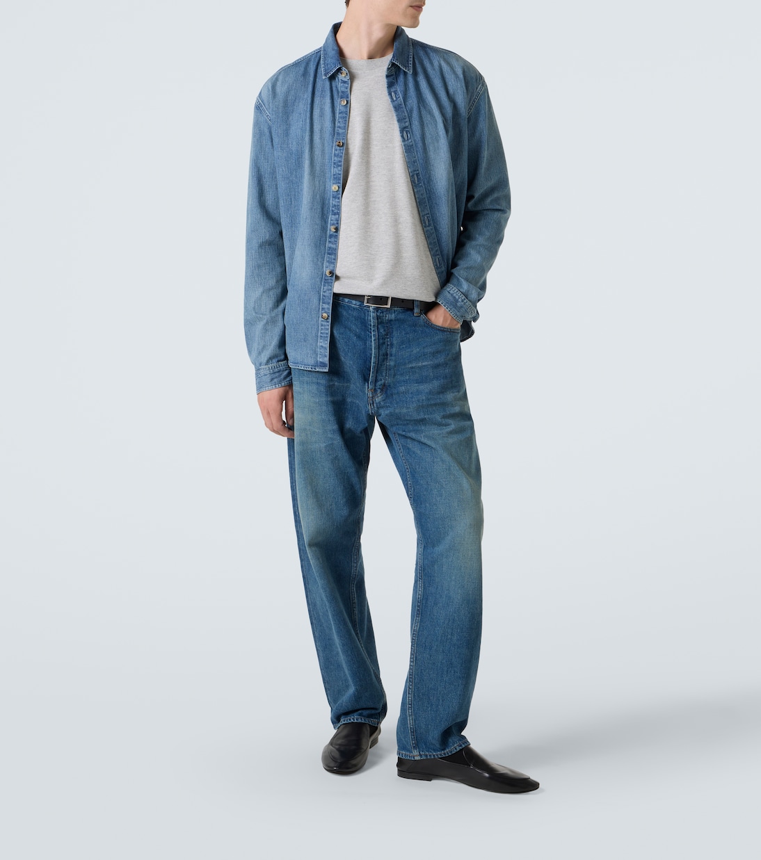 Кассандр футболка из хлопковой смеси Saint Laurent, Gris — фото 2