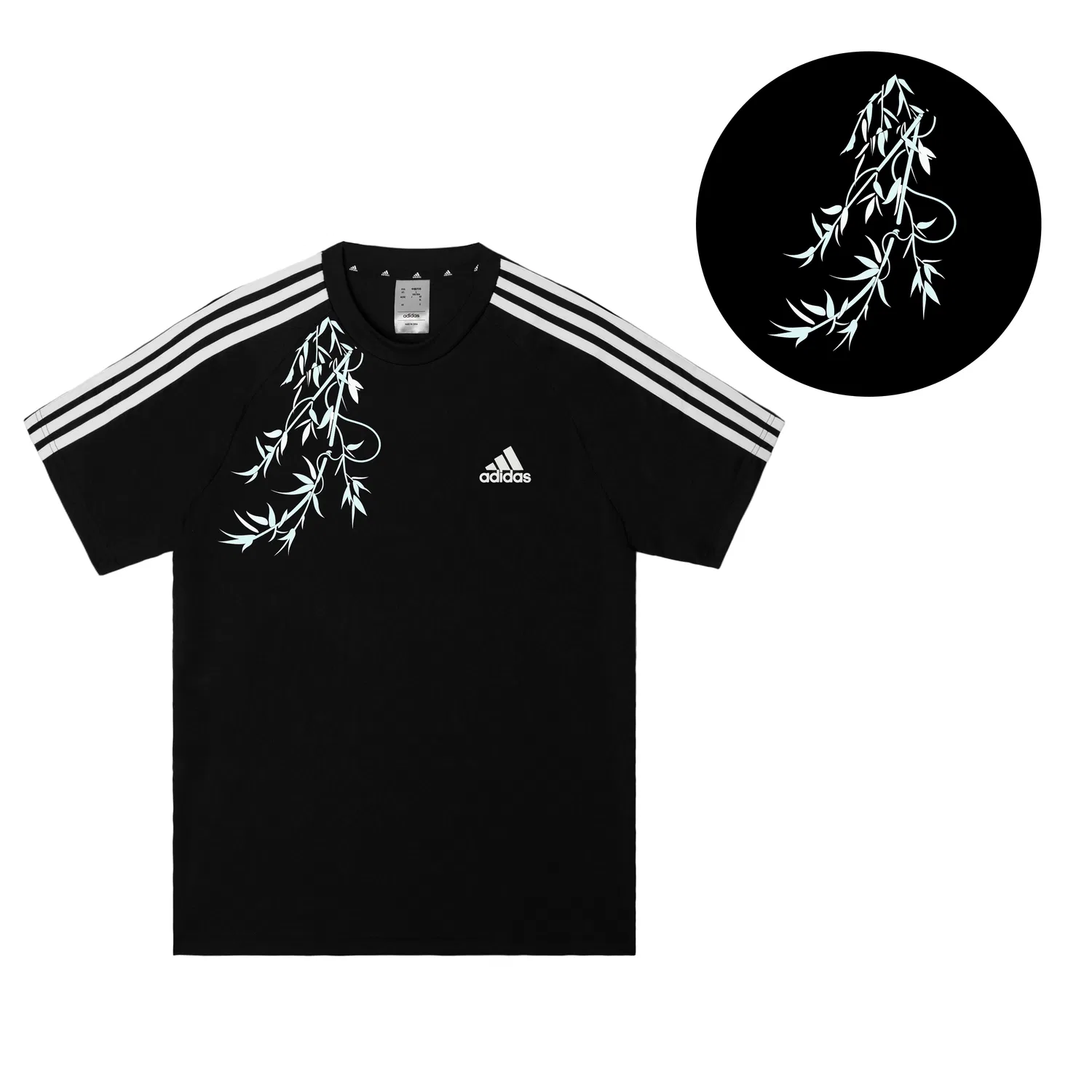 Мужская футболка с принтом Adidas Football Stripes, черная — фото 3