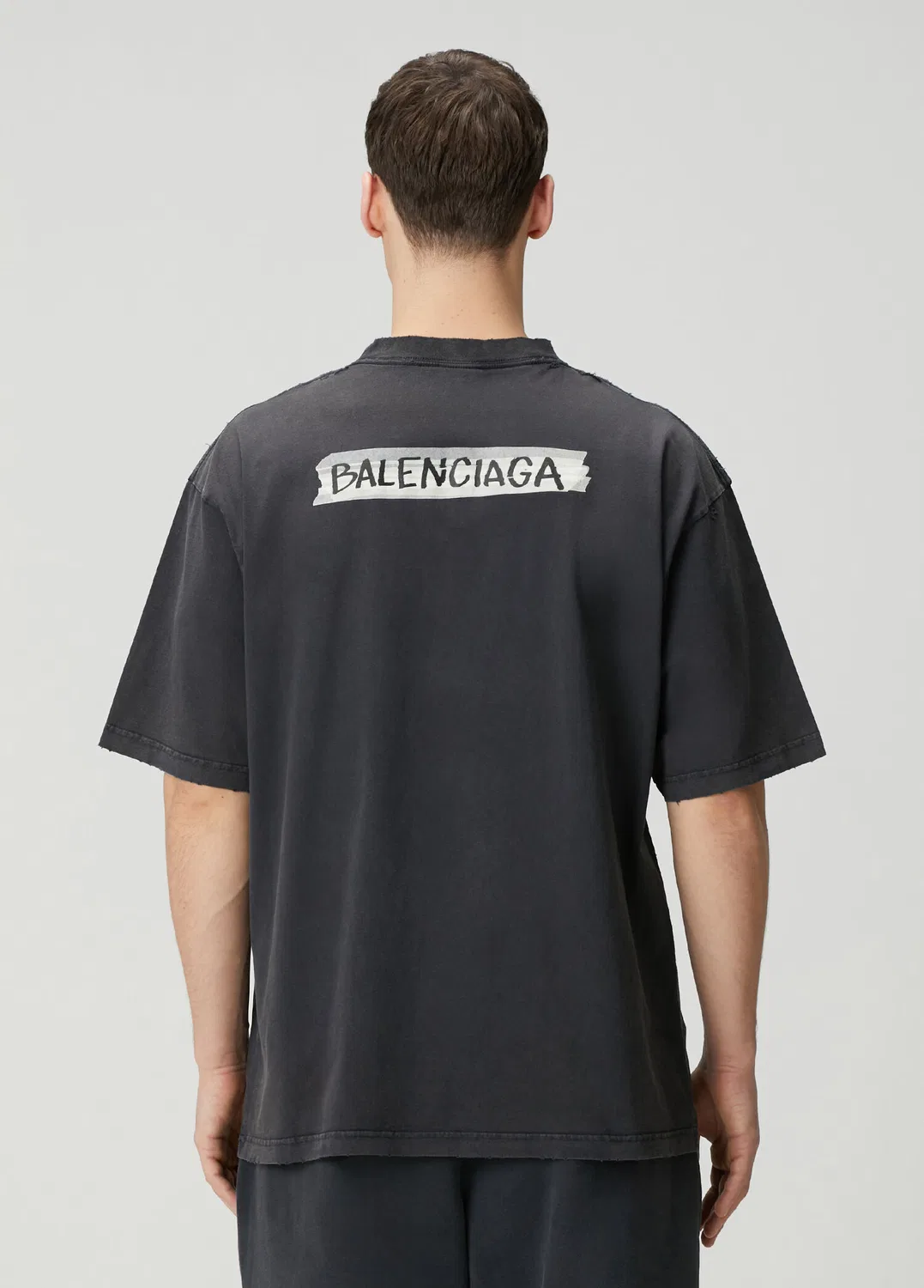 Футболка Balenciaga Masking Tape, черный — фото 4