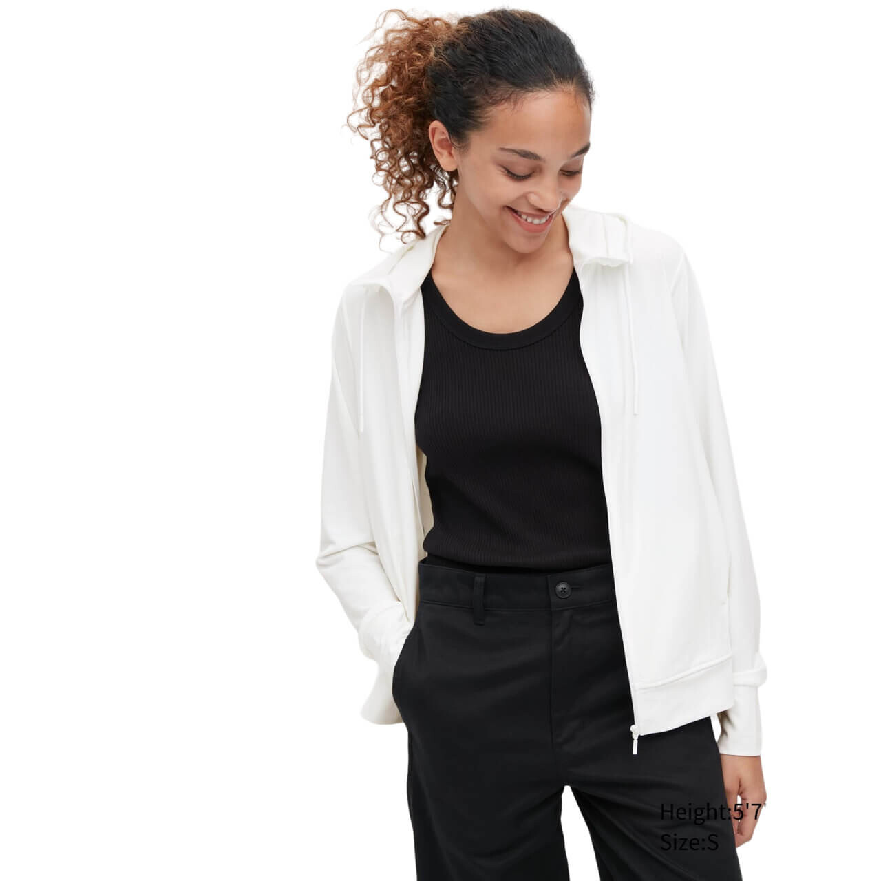 

Толстовка Uniqlo Airsm Mesh UV Protection Zipped, белый