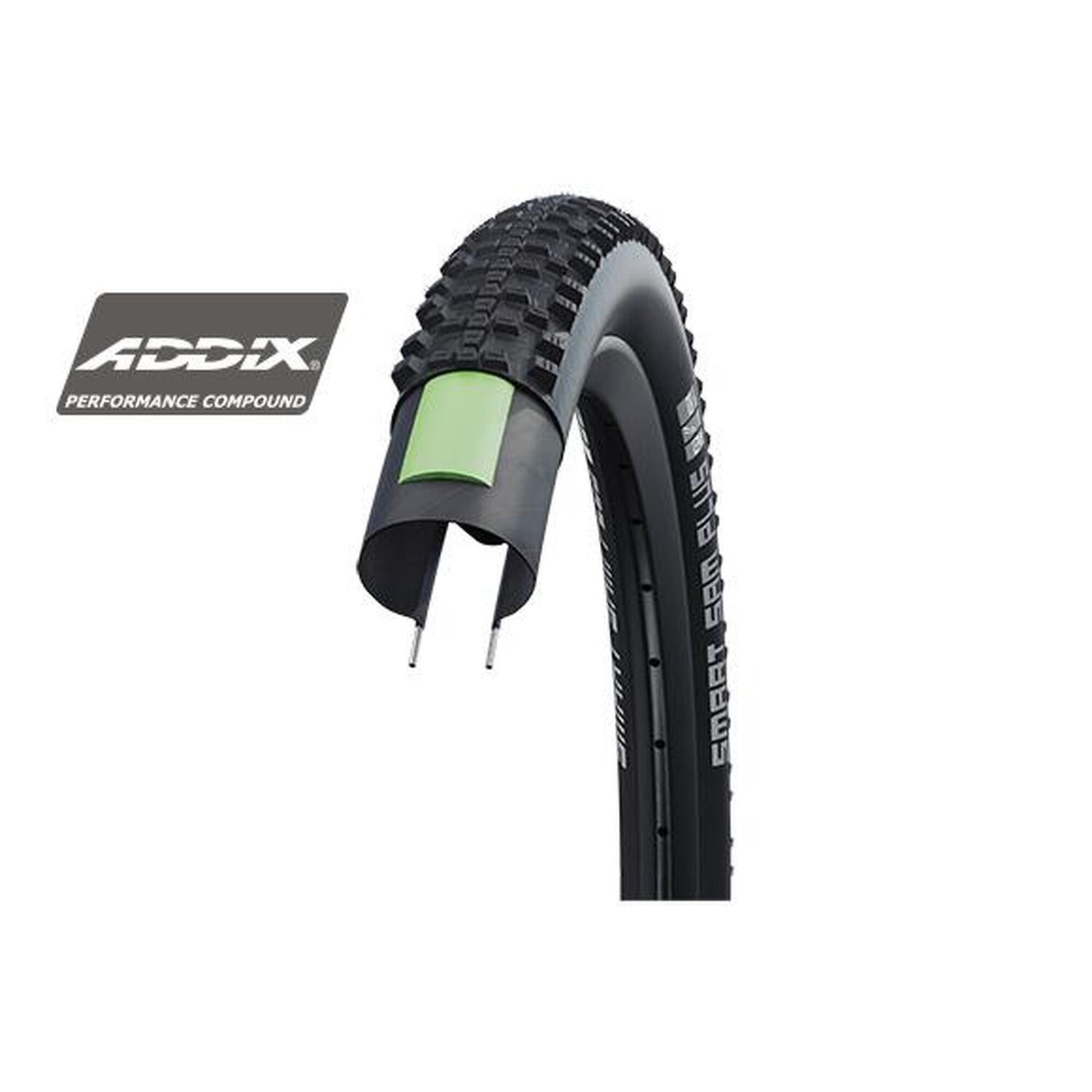 

Шина Schwalbe Smart Sam Plus проволочная 27,5x2,25 дюйма DD Green Guard Addix Compound, черный