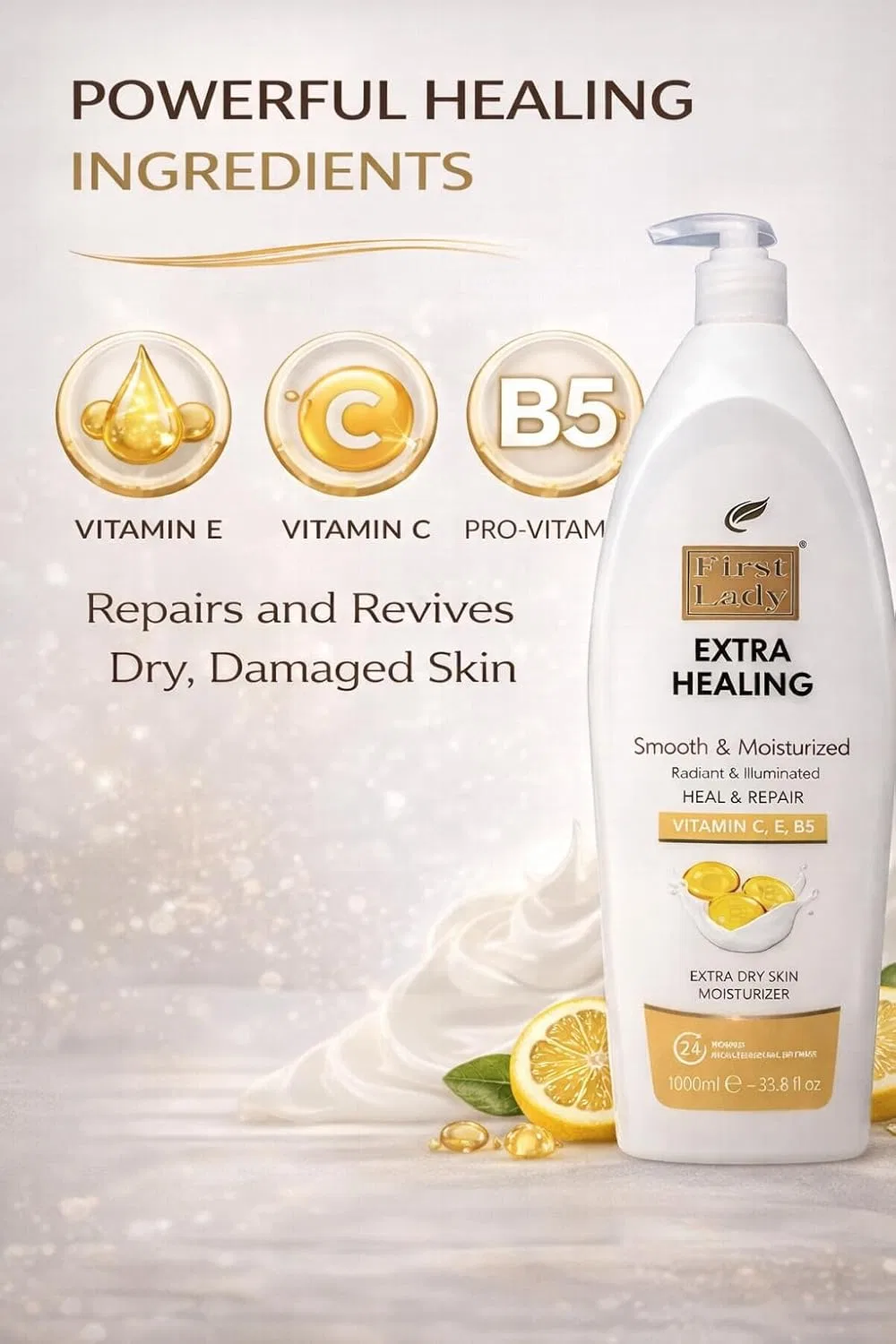 Лосьон для тела и рук First Lady Extra Healing, 1000 мл, Shea Butter — фото 4