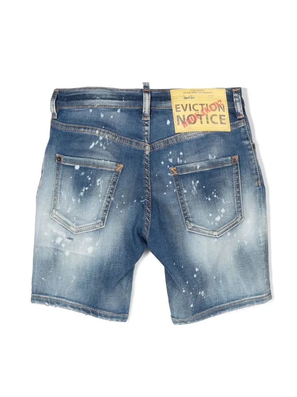 Джинсовые шорты с эффектом потертости Dsquared2 Kids, синий — фото 2