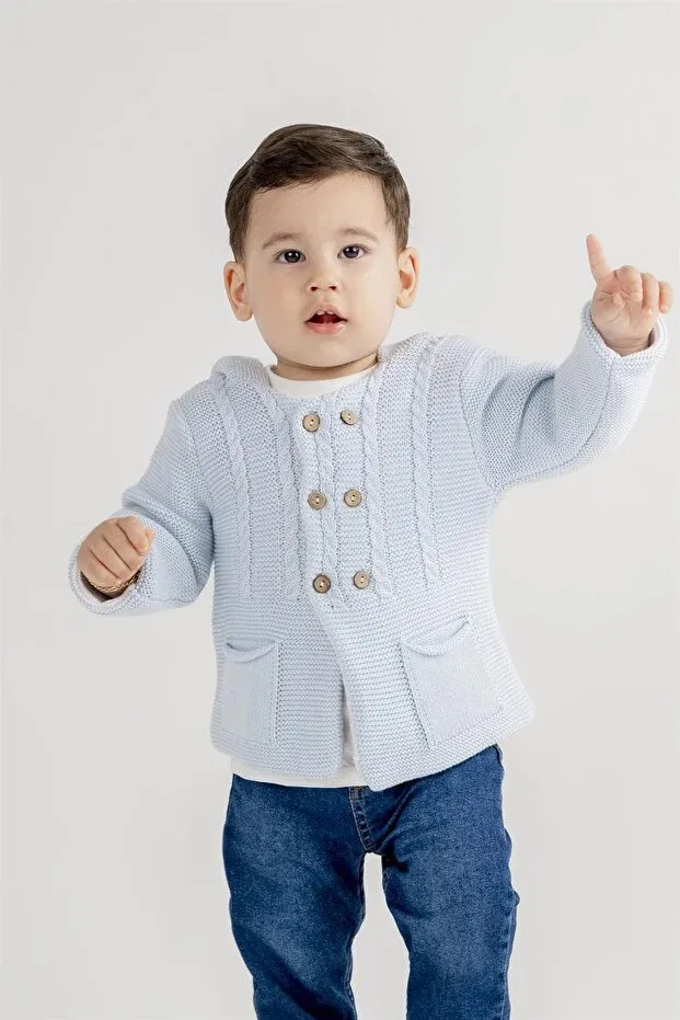 Детский кардиган с капюшоном Minora, Baby Blue