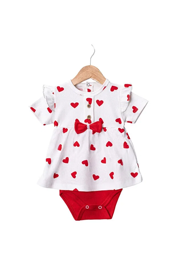 Детское боди для девочек с принтом Mixmax Bebe, Red — фото 2