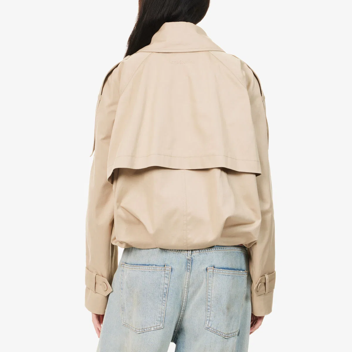 Двубортный хлопковый твиловый жакет Oleo Acne Studios, бежевый — фото 4