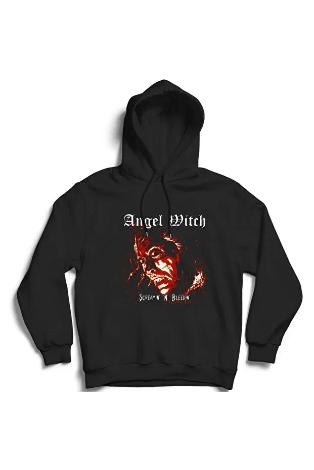 Детское худи с принтом Angel Witch, Screamin'n'Bleedin Hoodie The Fame, Black