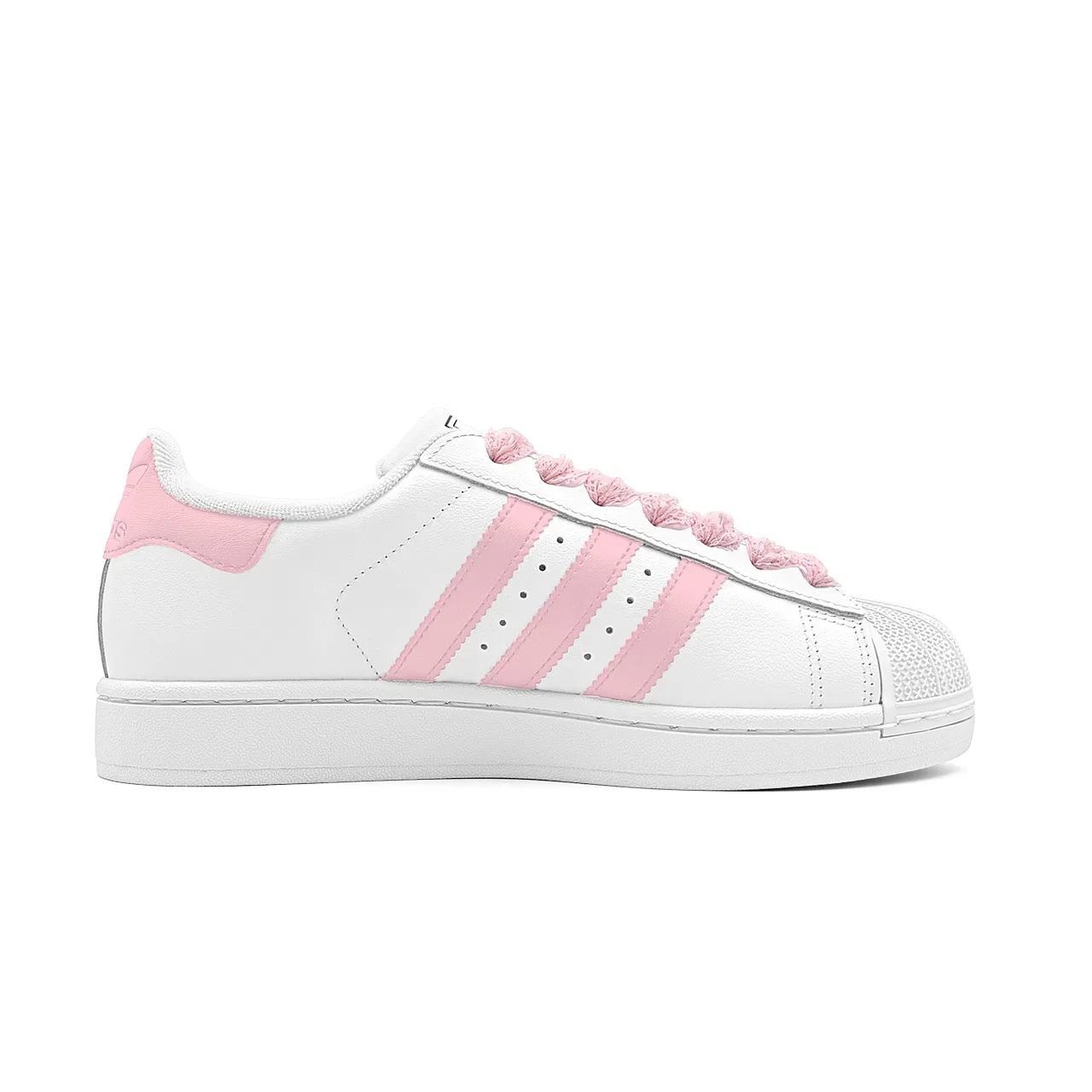 Детские кроссовки для скейтбординга с низким профилем Superstar 2 Adidas Originals, White Pink — фото 3