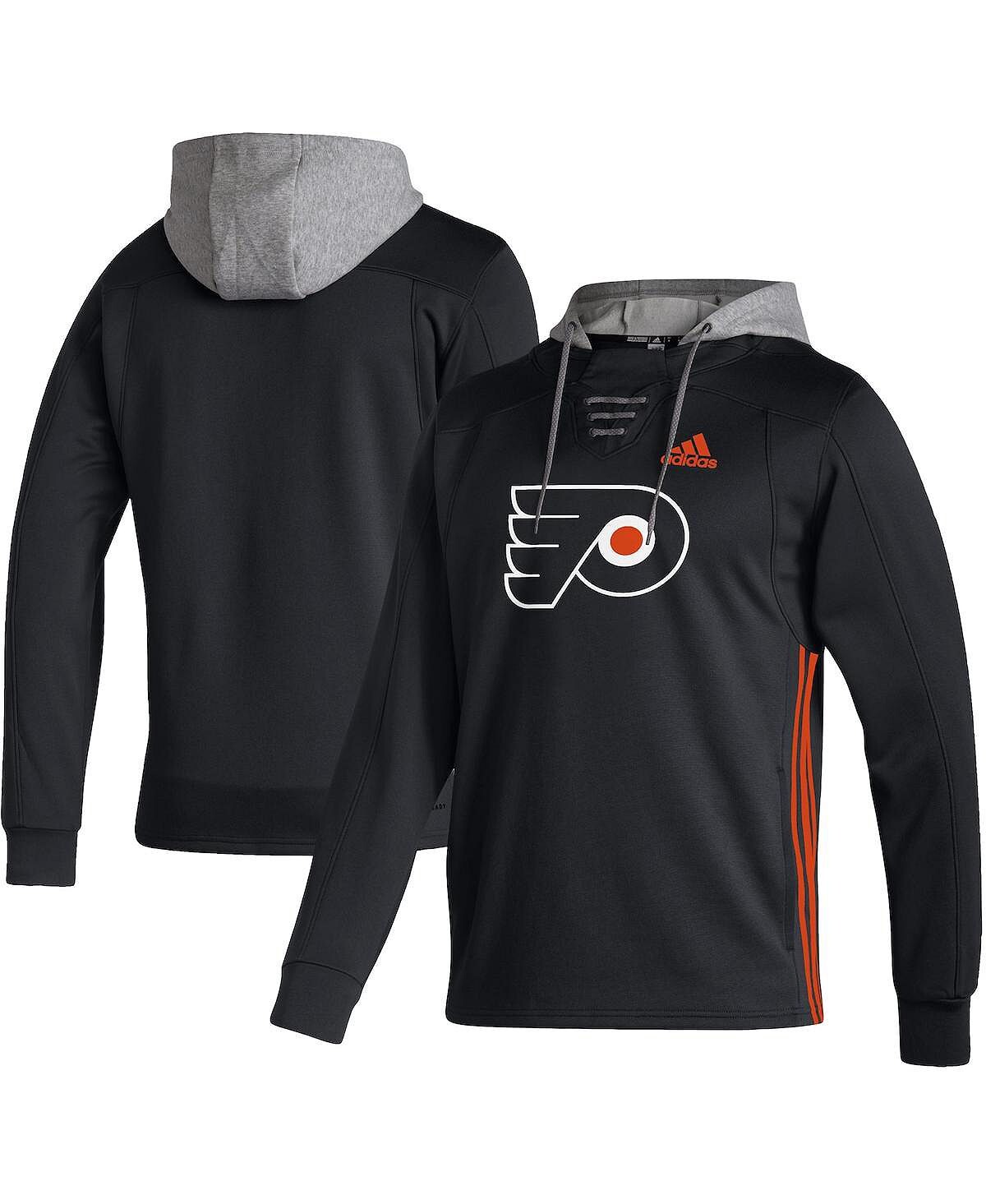 

Мужская толстовка с капюшоном aeroready из черного кружева philadelphia flyers skate lace adidas, черный