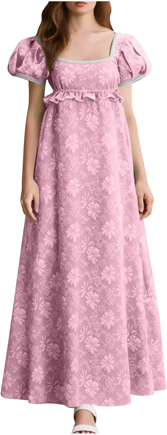 Женское платье с пышными рукавами Medieval Dress, Pink