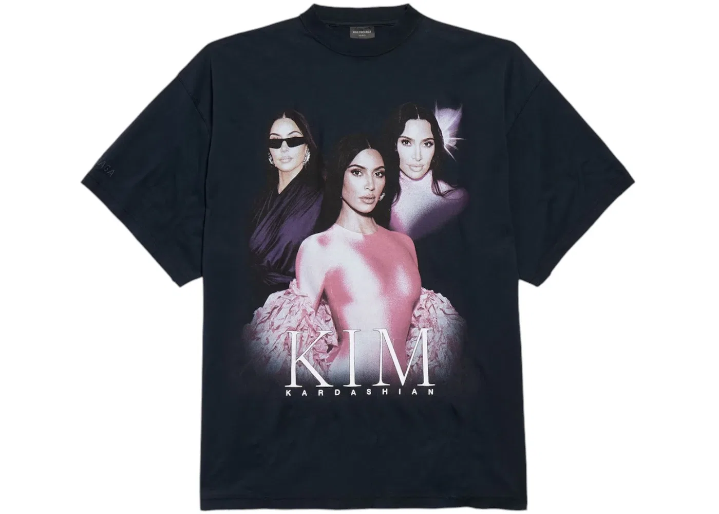 Женская футболка с принтом Oversized Balenciaga Ambassador Fanclub Series Kim K, Faded Black
