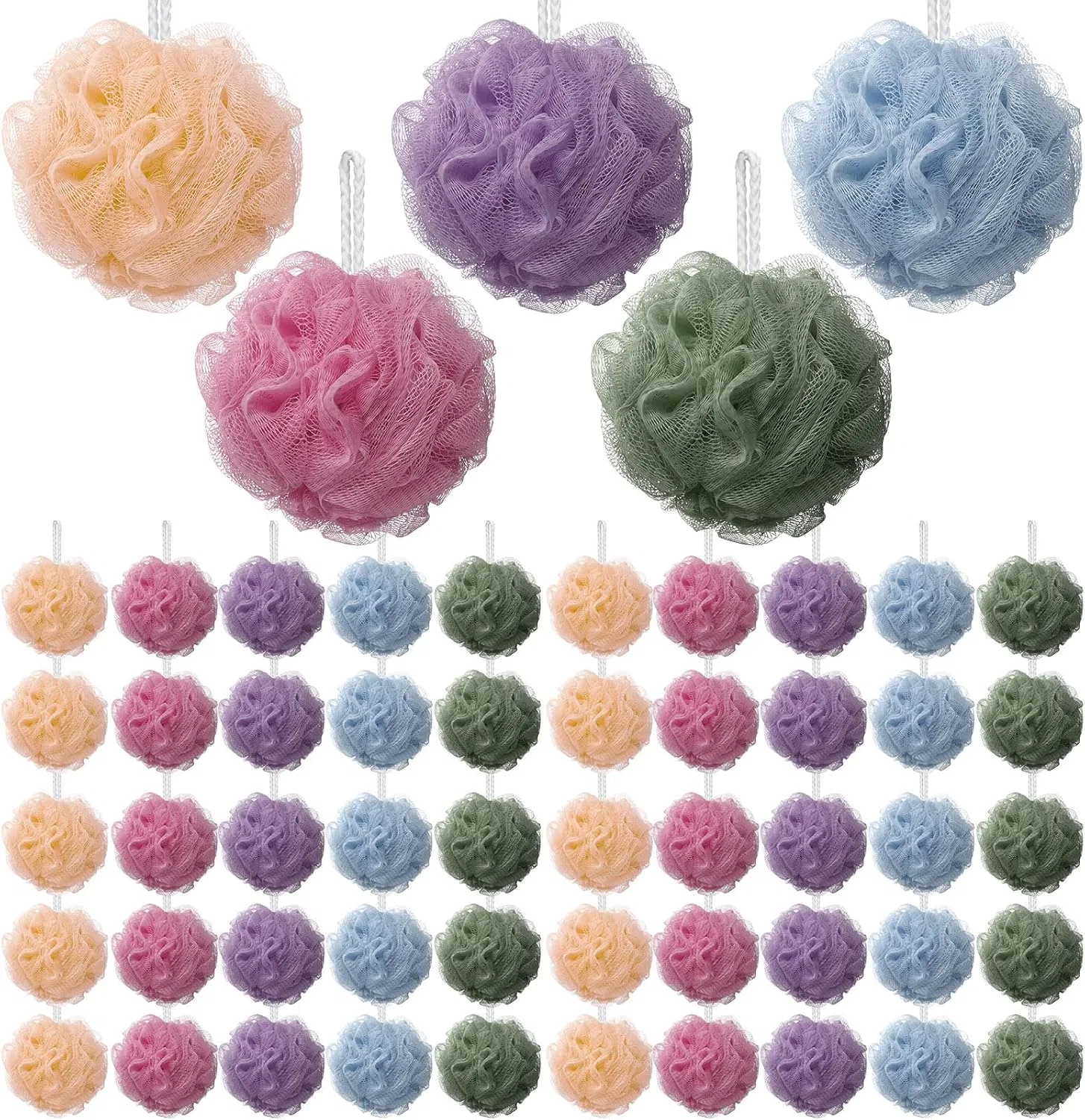 Мочалка для душа, Nitial, 50 шт, 14 см, Soft Color