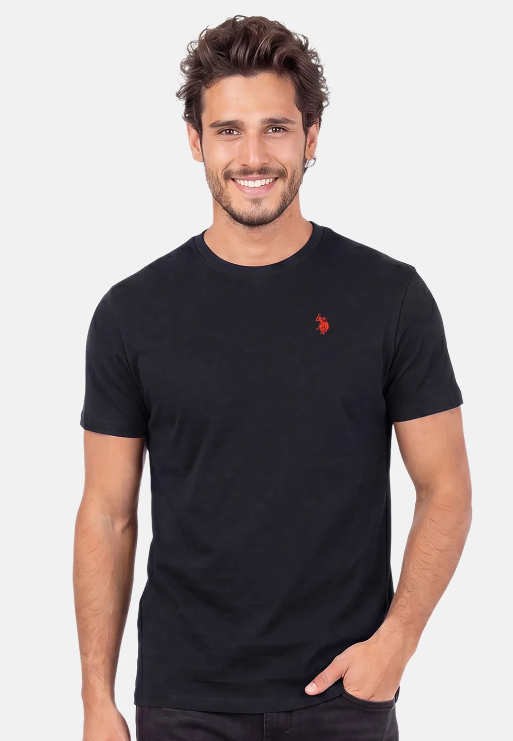 Мужская футболка из хлопка U.S. Polo Assn., Black/Red