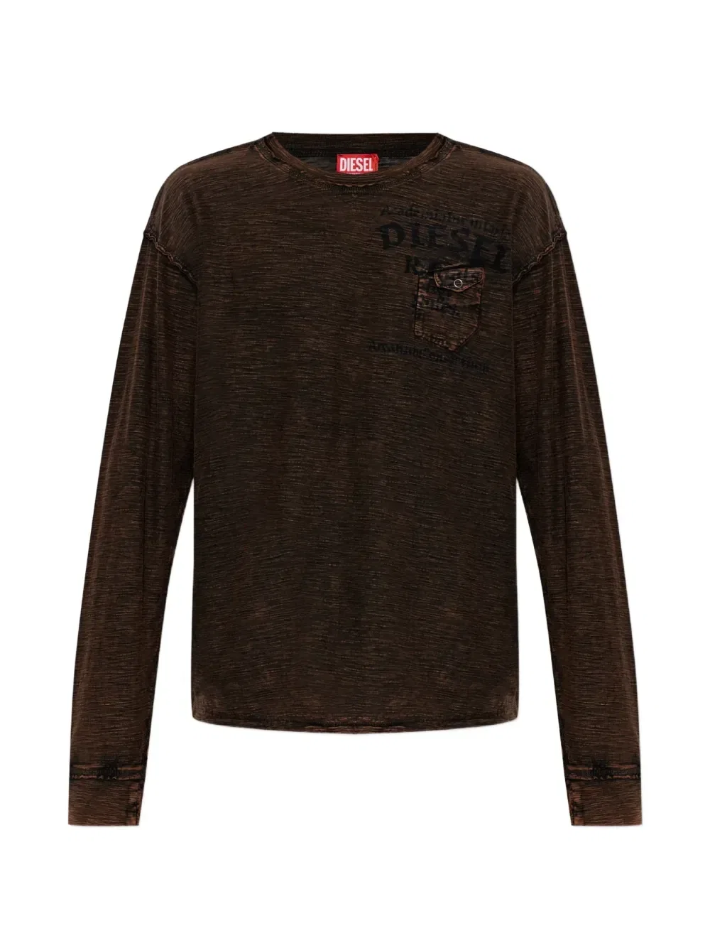 Футболка T-Ardy-Ls с состаренным логотипом Diesel, коричневый