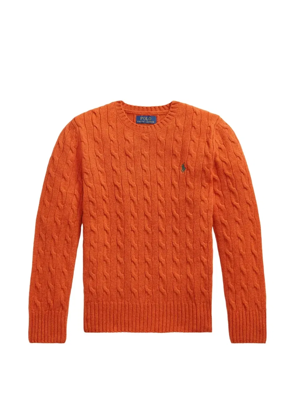 Вязаный свитер с вышивкой пони POLO RALPH LAUREN KIDS, оранжевый