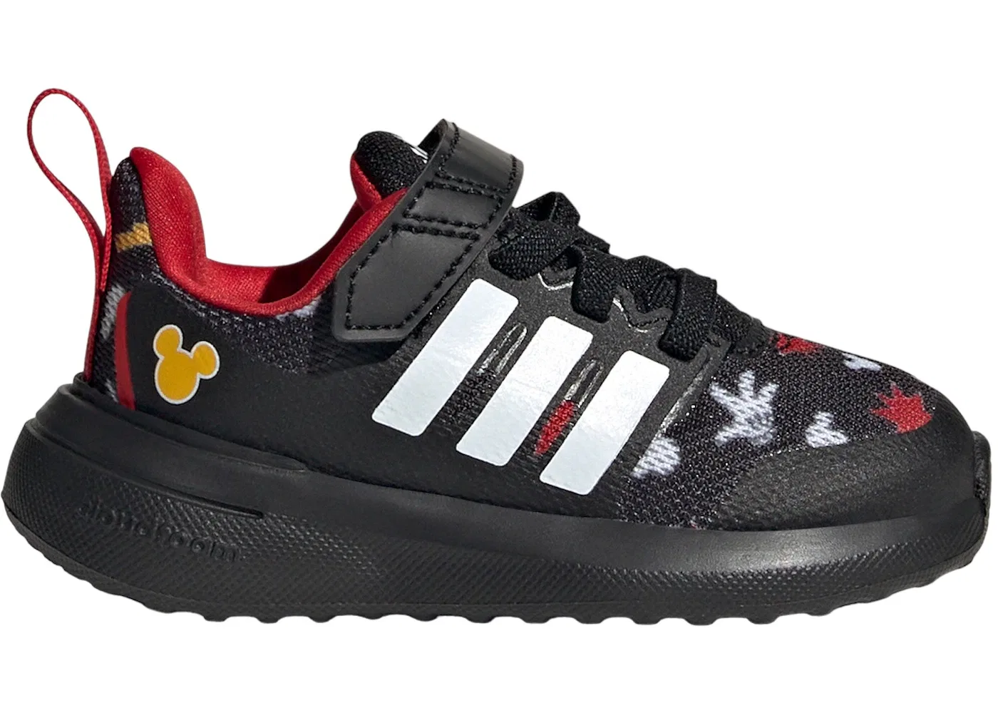 Детские кроссовки с амортизацией Cloudfoam Adidas Fortarun 2.0, Core Black Bold Gold Better Scarlet