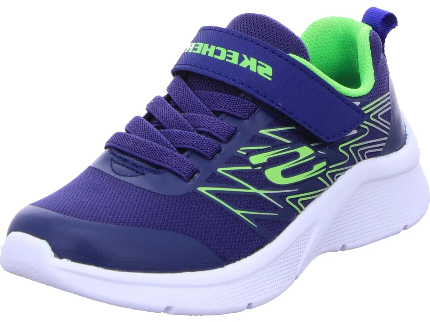 Детские кроссовки для мальчиков с сетчатым верхом Skechers Microspec Texlor, Navy Blue Lime