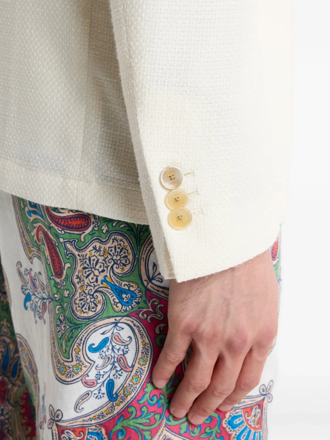 Однобортный блейзер с кнопками ETRO, белый — фото 2