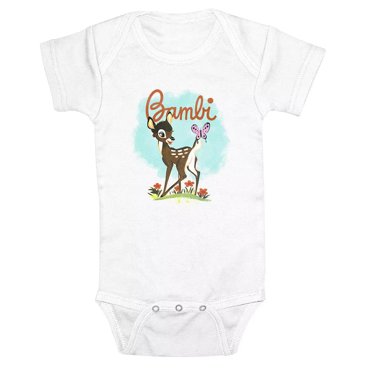 Детское боди для мальчиков с принтом Bambi Spring Scene Bambi, White