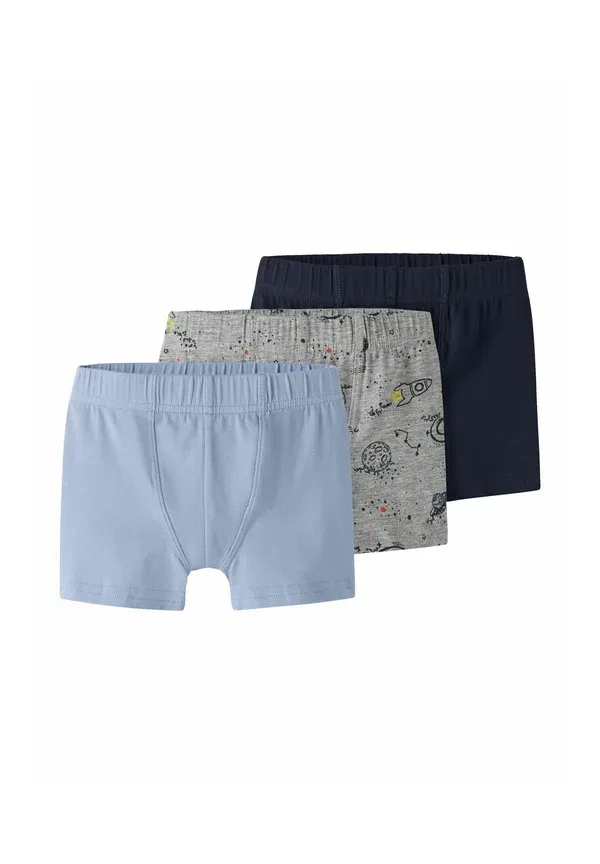 Трусы 3 шт., с принтом, Boxer 3 pack, Name It, grey melange, серый